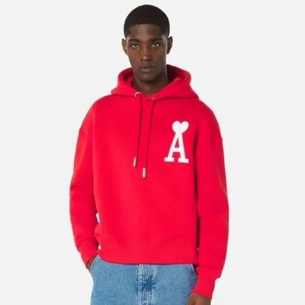 NWT Ami x kevin lyons red unisex hoodie XS Ami de Coeur Hoodie